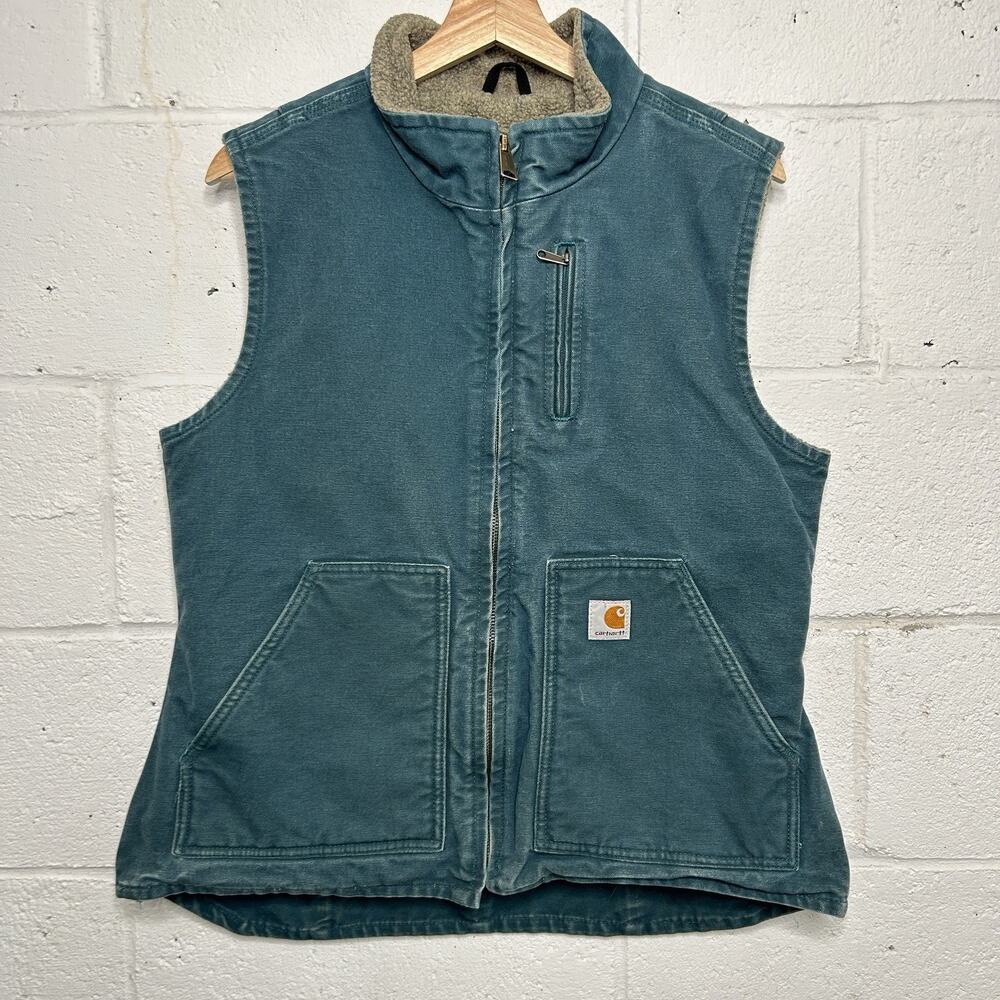 Y2K Carhartt Sherpa-Lined Vest “Dark Teal” WV001 DTL